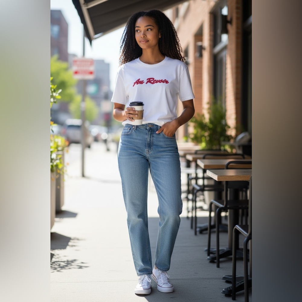 Banana Republic “Au Revoir” White Graphic T-Shirt